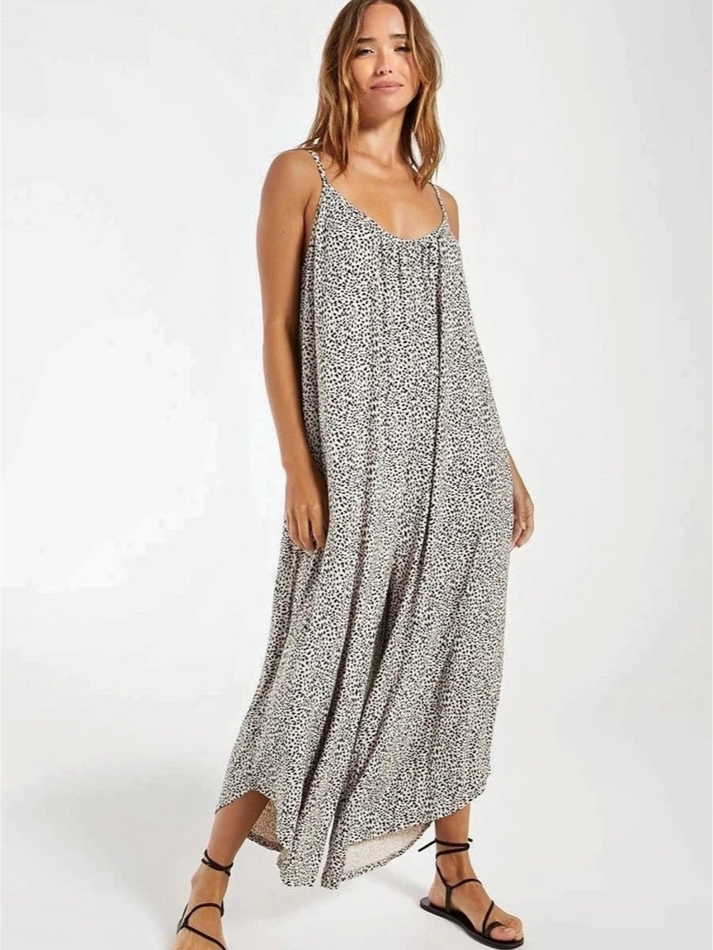 Z Supply Mini Leopard Print Wide Leg Flared
Jumpsuit- Large